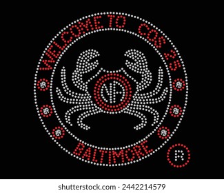 welcome to cos 25 Logo Vector Rhinestone t-shirt design