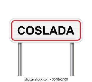 Welcome to Coslada Spain road sign vector