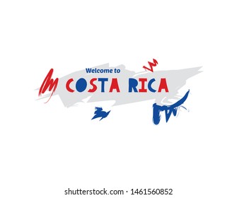 Welcome to Costa Rica. Name country template design for greeting card, banner, poster.