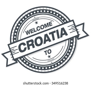 Welcome To Croatia Stamp Badge