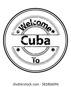 Welcome to Cuba Country Grunge Stamp