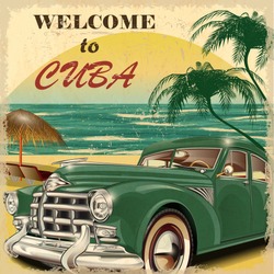 Welcome To Cuba Retro Poster.