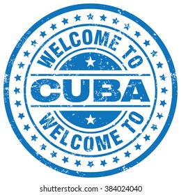 welcome to cuba stamp