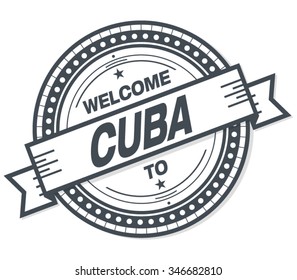 Welcome To Cuba Stamp Badge