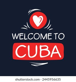 Bienvenida a Cuba, Ilustración vectorial.