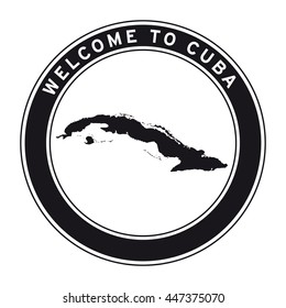 Welcome to Cuba vector logo sticker button
