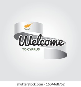 Welcome to Cyprus flag. Patriotic design. Vector illustration.