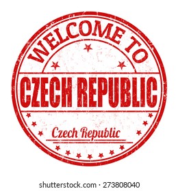 Welcome to Czech Republic grunge rubber stamp on white background, vector illustration