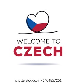 Welcome to Czech, Vector Illustration.