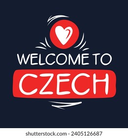 Welcome to Czech, Vector Illustration.