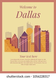 Welcome to Dallas poster. Vintage card