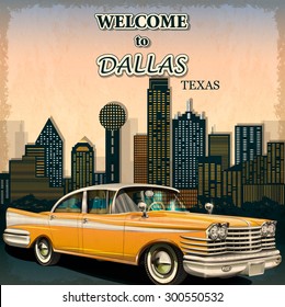 Welcome to Dallas retro poster.