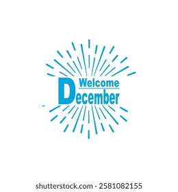 welcome december typography flat design vector