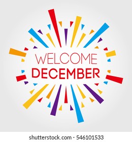 Welcome December. vector illustration. poster, banner, greeting template