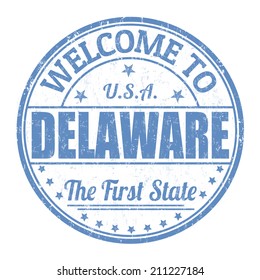 Welcome to Delaware grunge rubber stamp on white background, vector illustration