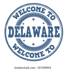 Welcome to Delaware grunge rubber stamp on white background, vector illustration