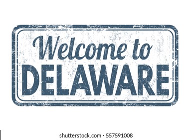 Welcome to Delaware grunge rubber stamp on white background, vector illustration