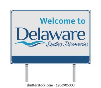 Welcome to Delaware road sign