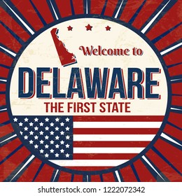 Welcome to Delaware vintage grunge poster, vector illustrator