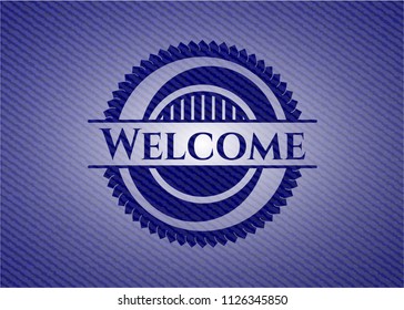 Welcome with denim texture