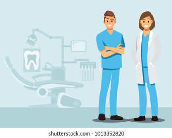 Welcome Dental care , Vector illustration cartoon character