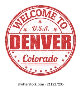 Welcome to Denver grunge rubber stamp on white background, vector illustration