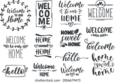 Welcome design bundle. Home entering decoration