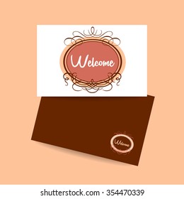 Bienvenido - invitación a plantilla de diseño. Decoración de gala.