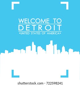 Welcome to Detroit Skyline City Flyer Design Vector art.