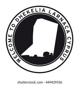 Welcome to Dhekelia Larnaca Cyprus vector logo sticker button