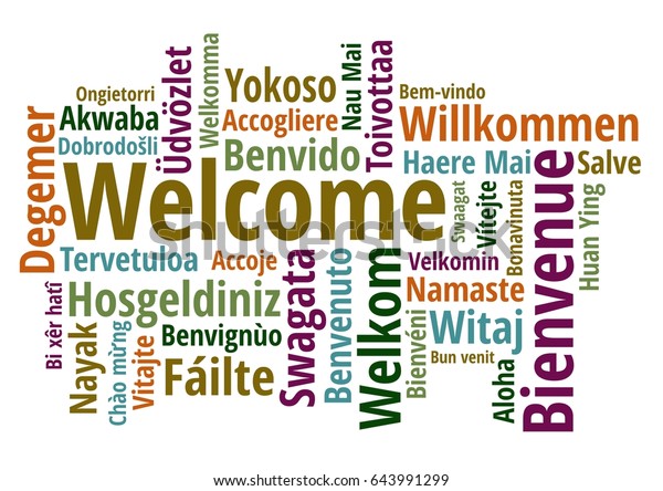 Welcome Different Languages Wordcloud On White Stock Vector (Royalty ...