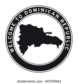 Welcome to Dominican Republic vector logo sticker button
