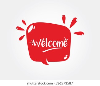 Welcome, doodle style speech bubble