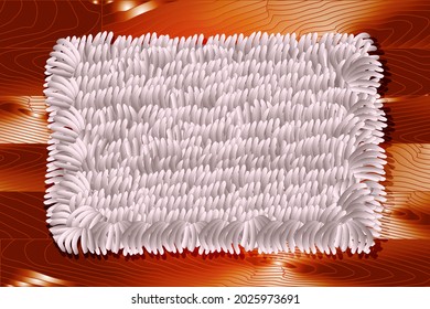 Welcome doormat on wooden floor vector illustration isolated 