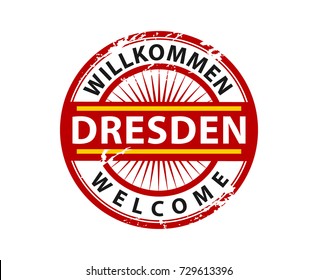 Welcome to Dresden German City Sign Badge
