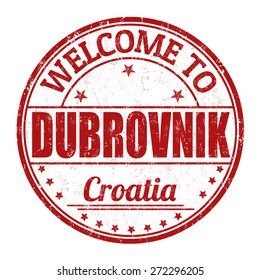Welcome to Dubrovnik grunge rubber stamp on white background, vector illustration