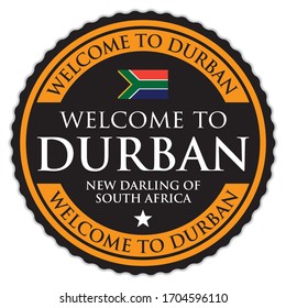 Welcome to Durban. Vector Label.