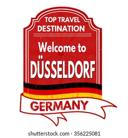 Welcome to Dusseldorf grunge rubber stamp on white background, vector illustration