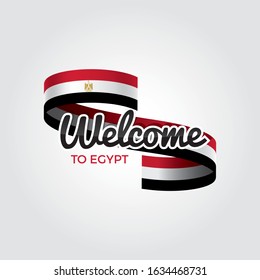 Welcome to Egypt flag. Patriotic design. Vector illustration.