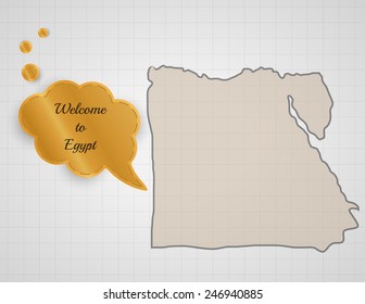 welcome to egypt speak bubble on graph paper