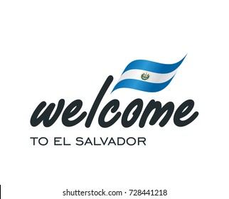 Welcome to El Salvador flag sign logo icon