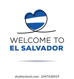 Bienvenido a El Salvador, Ilustración vectorial.