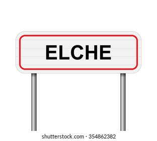 Welcome to Elche Spain road sign vector