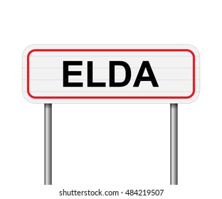 Welcome to Elda Spain road sign vector