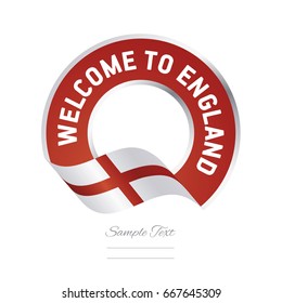 Welcome to England flag red label logo icon