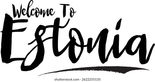 Welcome To Estonia Country Name In Grunge Text Typography