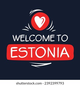Bienvenidos a Estonia, Ilustración vectorial.