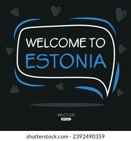 Bienvenidos a Estonia, Ilustración vectorial.