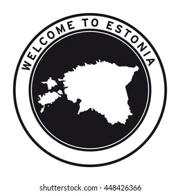Welcome to Estonia vector logo sticker button