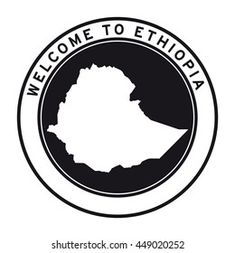 Welcome to Ethiopia vector logo sticker button